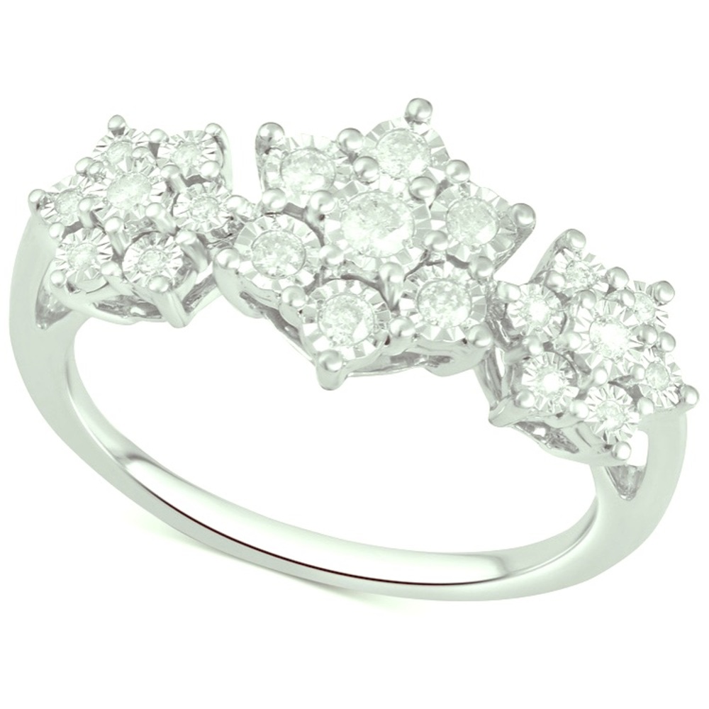 1/4 Cttw Diamond Flower Ring